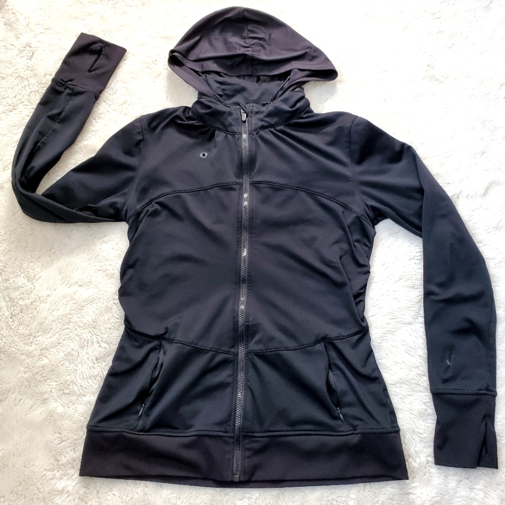 Fabletics Med Women's Zip-up hidden hoodie. Black. GUC.